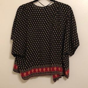 Black/tan/red flower kimono from forever 21